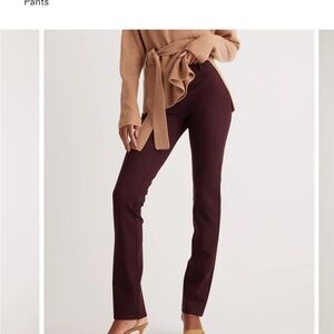 Elegant Burgundy Women's Pants from Quince 26 inseam for petite girls!